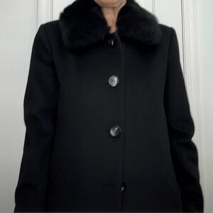 Toscana Genuine Shearling Club Collar Jacket - Sofia Cashmere